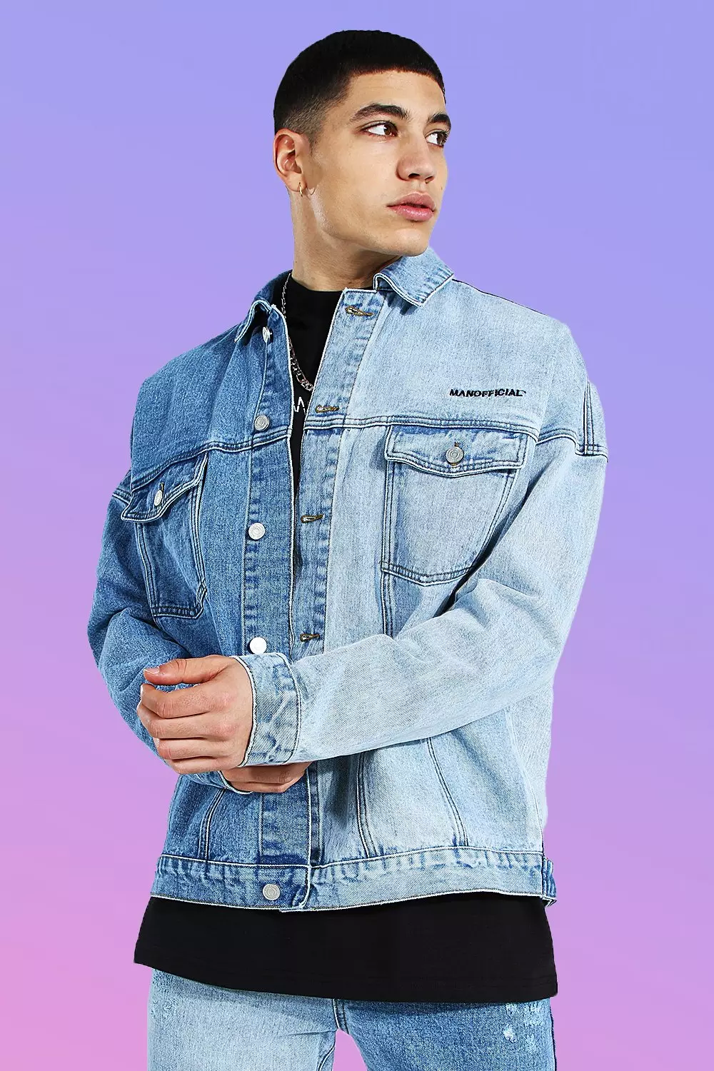 Veste jean oversize discount homme